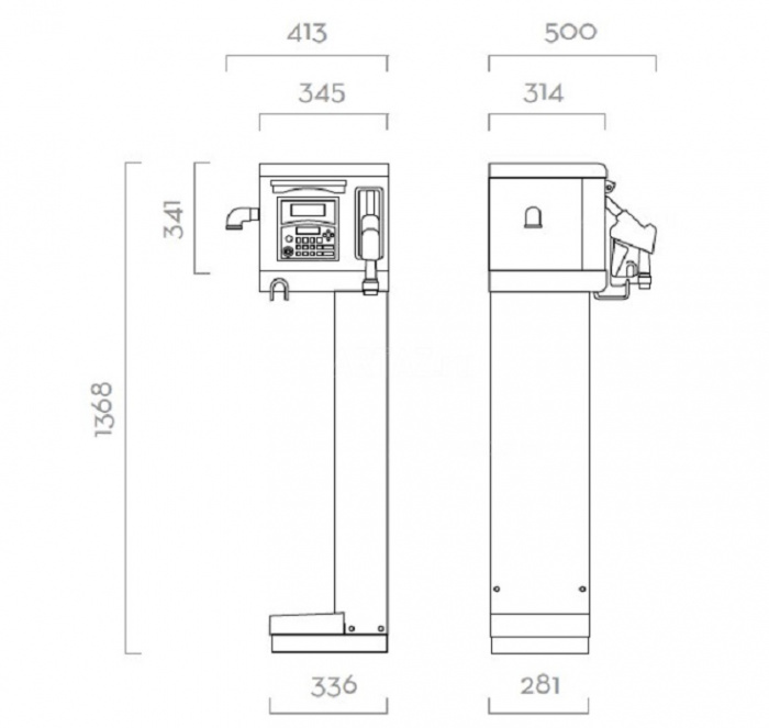 Колонка для дизеля 24 в Piusi CUBE 70 DC 24V F0057700C